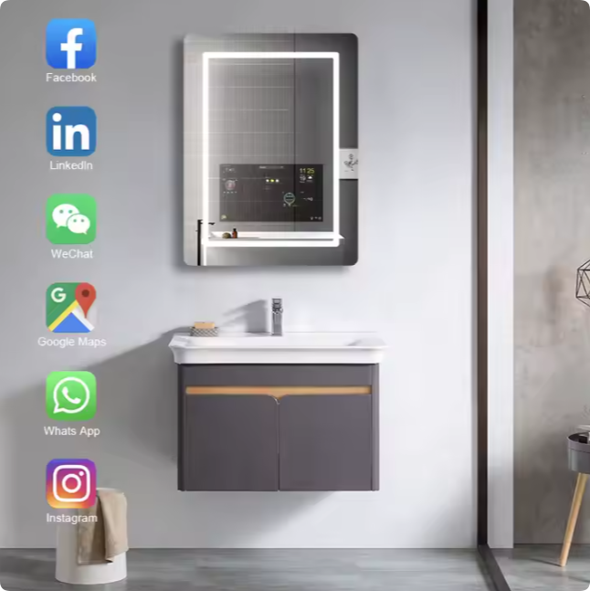new large arch touch screen bath full tv mirror led bathroom android smart wall mirror smart mirror tv magic ins