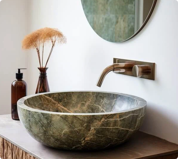 round marble basin