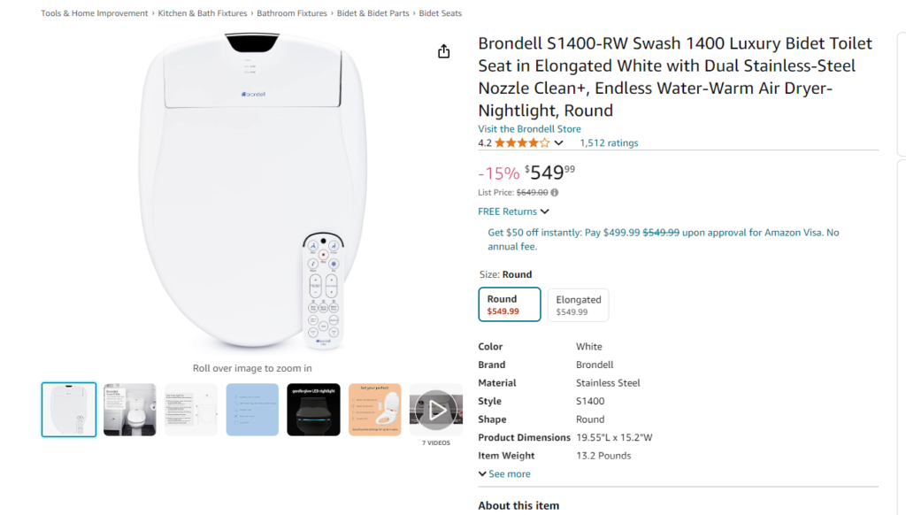 brondell swash 1400
