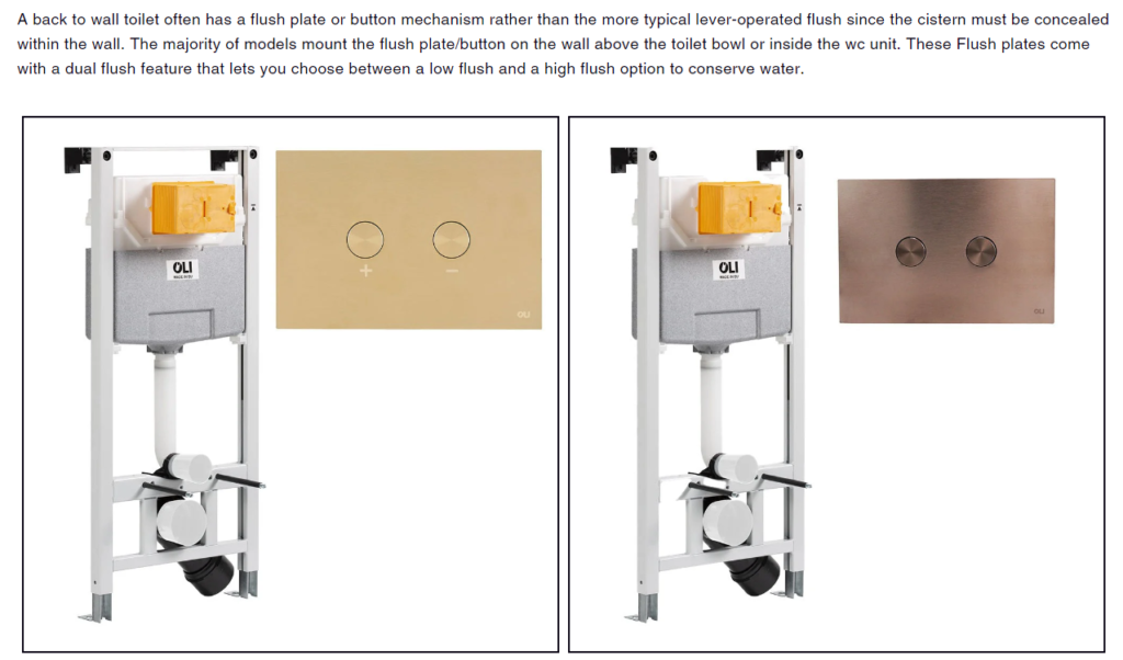 how does a back to the wall toilet work