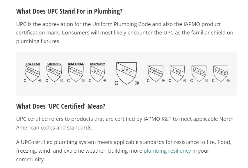 upc certification