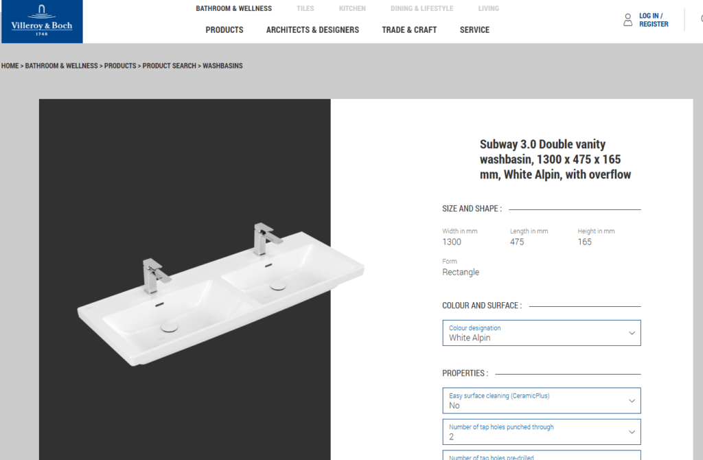 villeroy & boch subway 3.0 double sink