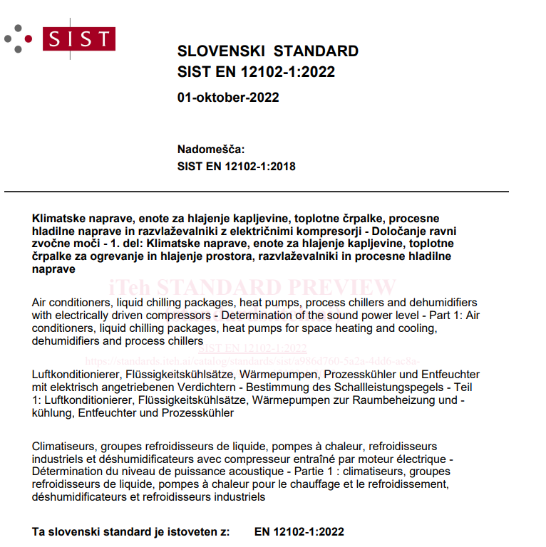 bs en 12102 1 (noise standards for household appliances)