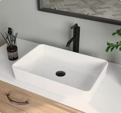 classic rectangular vessel basin