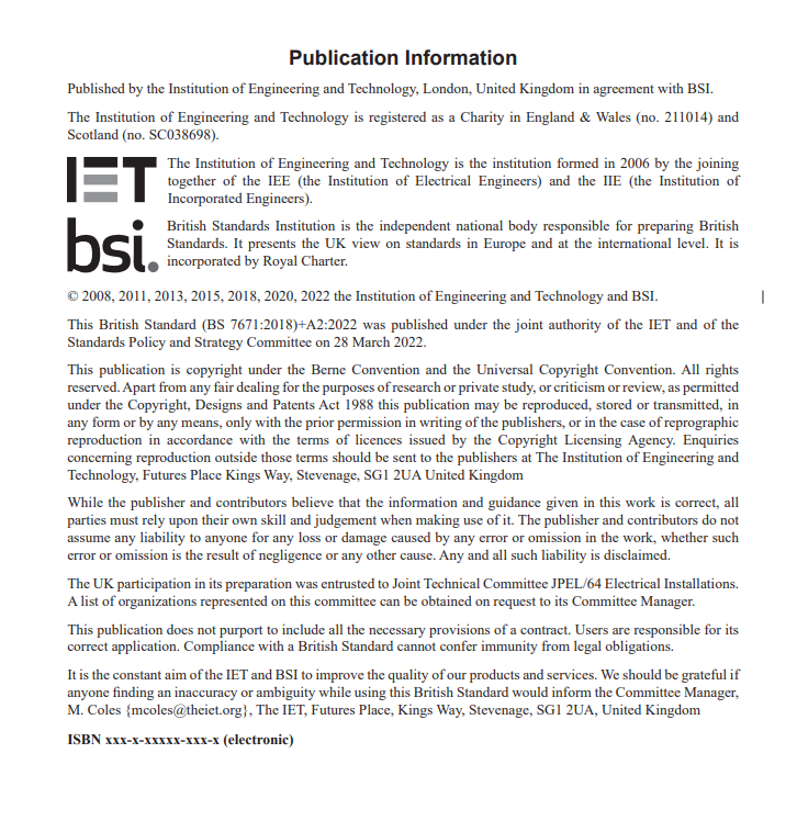 iet wiring regulations (bs 7671)