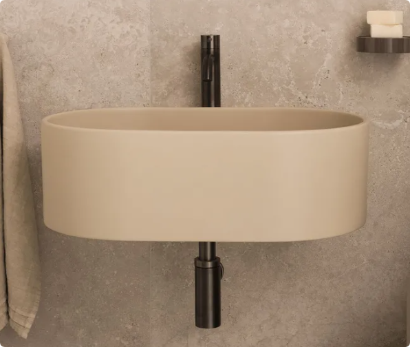 wall mounted ceramic basin oval