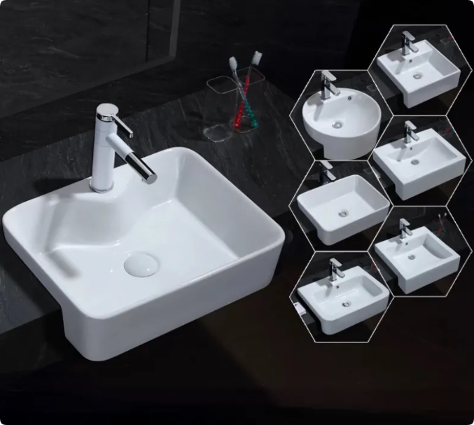 what is a semi recessed basins