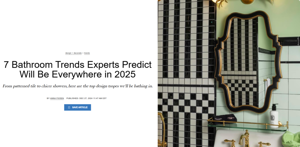 7 bathroom trends experts predict will be everywhere in 2025