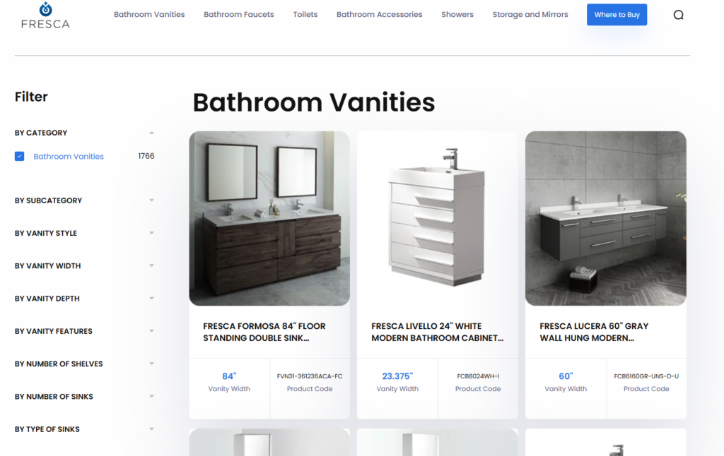 fresca bathroom vanity