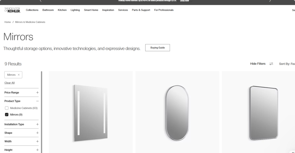 kohler verdera lighted mirror