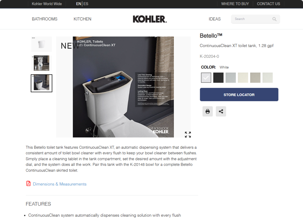 kohler self cleaning toilets