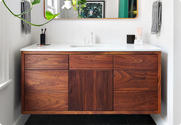 solid wood bathroom vanity
