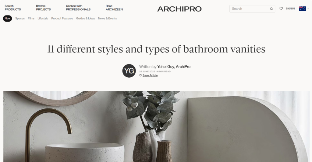 types of bathroom vanities