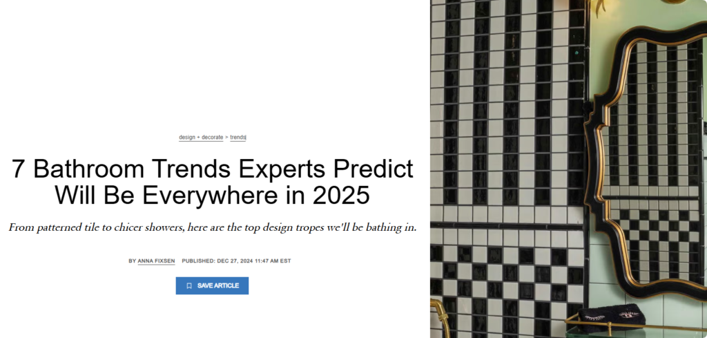 7 bathroom trends experts predict will be everywhere in 2025