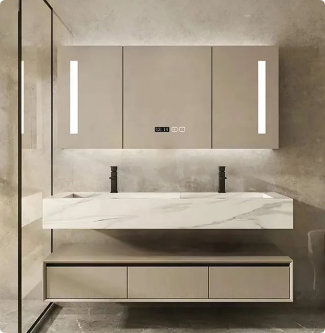 vanity with led mirror