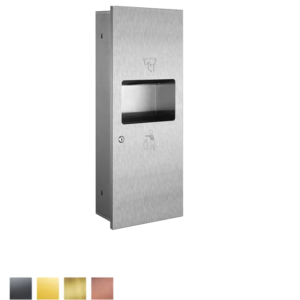 2 in 1 Matt Wall Mounted Stainless Steel Commercial Toilet Bathroom Tissue Hand Paper Towel Holder Dispenser with Trashbin