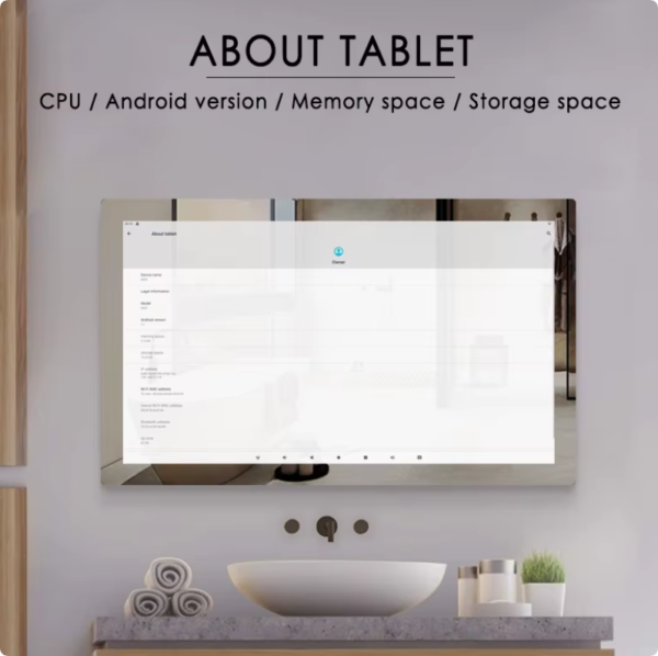 new large arch touch screen bath full tv mirror led bathroom android smart wall mirror smart mirror tv magic ins (copy)