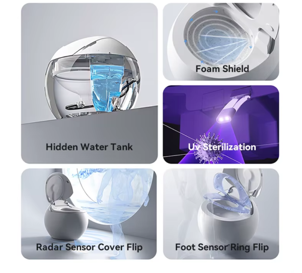 modern bathroom smart toilet black ceramic automatic electronic control bidet wc intelligent toilet ai (copy)