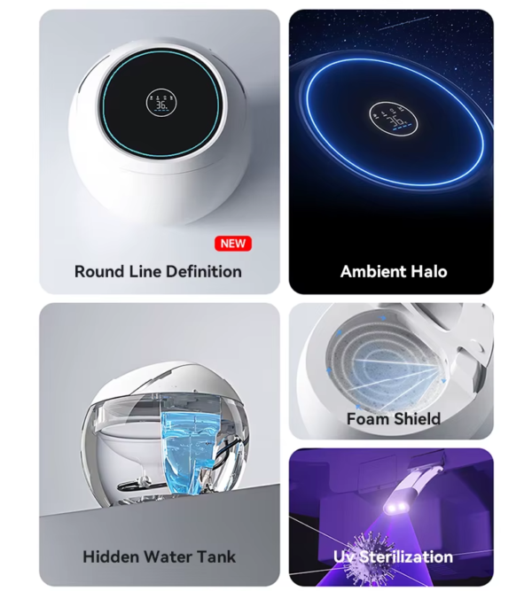 modern bathroom smart toilet black ceramic automatic electronic control bidet wc intelligent toilet ai (copy)