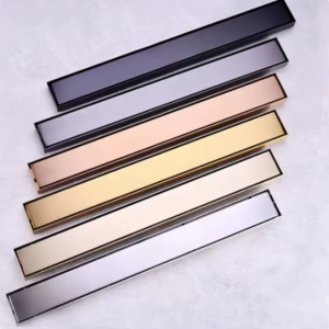 Bathroom Accessories Stainless Steel Brushed Rose Gold Linear Shower Linear Drain Invisible Vertical Outlet Shower Floor Drain