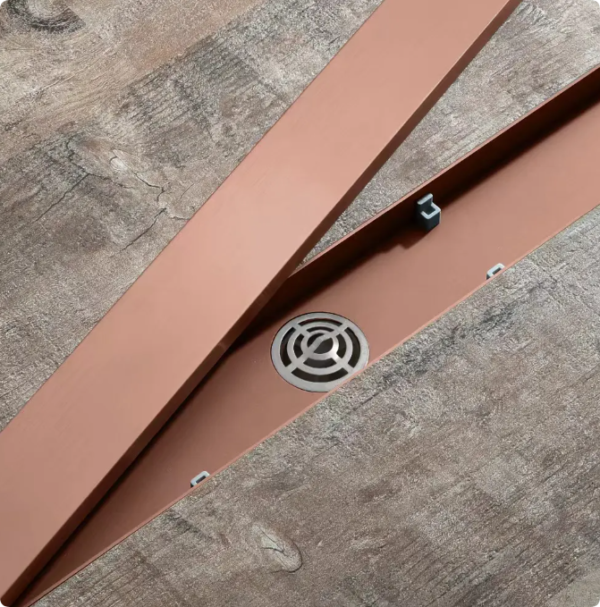 bathroom accessories stainless steel brushed rose gold linear shower linear drain invisible vertical outlet shower floor drain