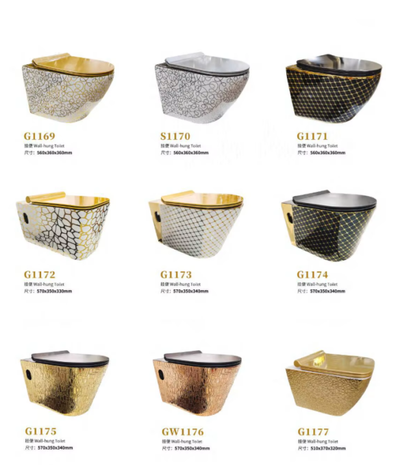 bathroom floor mounted ceramic water closet toilets modern western elongate one piece toilet gold