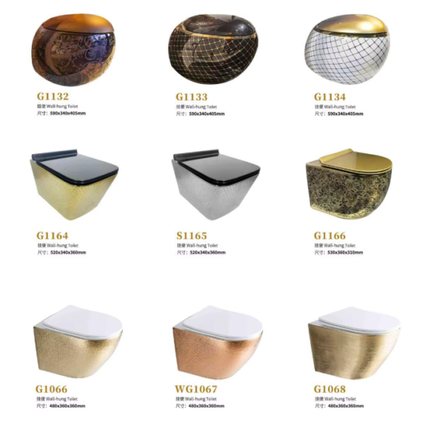 bathroom floor mounted ceramic water closet toilets modern western elongate one piece toilet gold