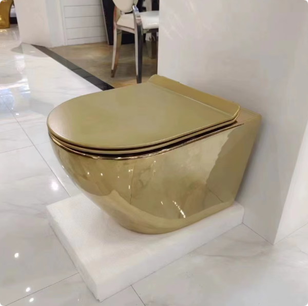 luxury sanitarios inodoros wc gold line design water closet bathroom ceramic one piece grey color flush washdown toilets (copy)