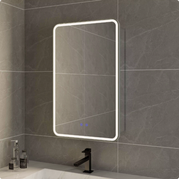brightness adjustment anti fog electrical outlets usb ports vanity smart led medicine bathroom with light toilet mirror cabinets