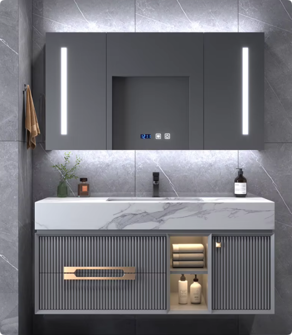 Chaozhou Quality Bathroom Furniture Waterproof Bathroom Vanities Sink Wall Mounted Bathroom Cabinets and Vanities Set