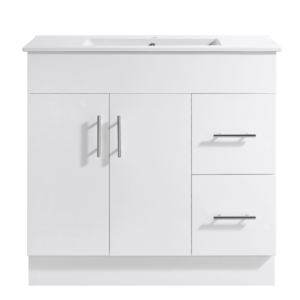 Classic White Waterproof Bathroom Cabinet with Storage Space Luxury Hotels Modern Style Bathroom Cabinet