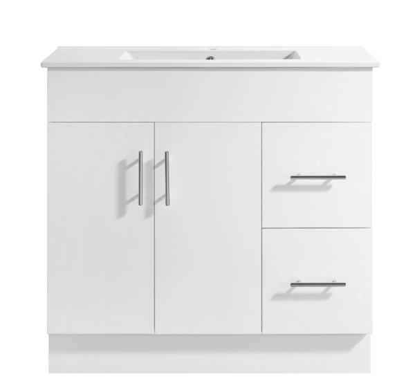 Classic White Waterproof Bathroom Cabinet with Storage Space Luxury Hotels Modern Style Bathroom Cabinet