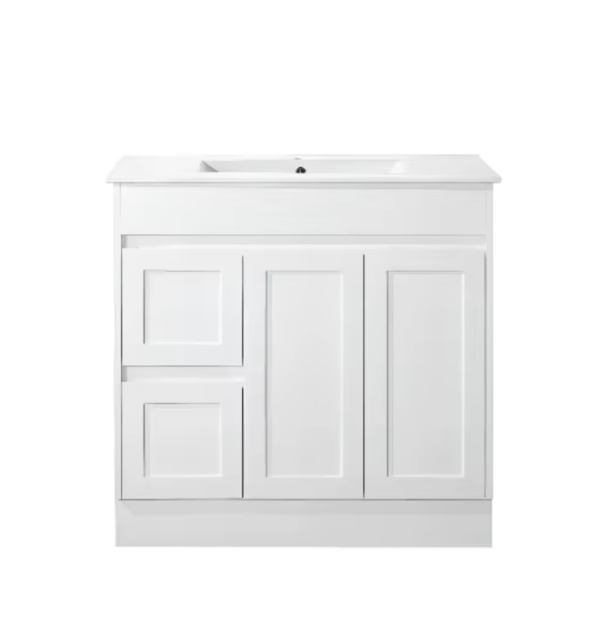 classic white waterproof bathroom cabinet with storage space luxury hotels modern style bathroom cabinet