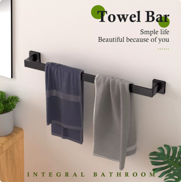 cross border stainless steel towel bar matte black wall mounted bathroom accessories hardware