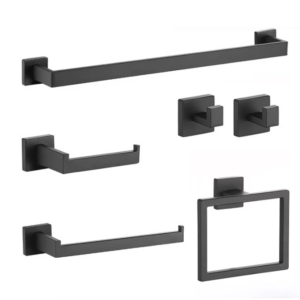 Cross Border Stainless Steel Towel Bar Matte Black Wall Mounted Bathroom Accessories Hardware