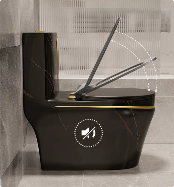 luxury sanitarios inodoros wc gold line design water closet bathroom ceramic one piece grey color flush washdown toilets
