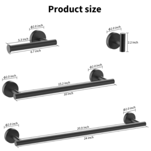 Customized Wall Mounted Towel Bar Hook Toilet Paper Holder Towel Ring Hardware Rack Stainless Steel Bathroom Accessories Set paper holder