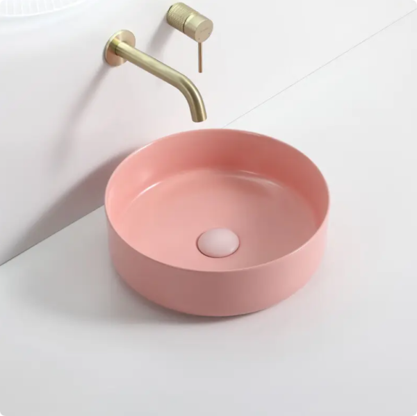factory wholesale high quality matte color bathroom table top above counter round art sink ceramic wash basin for hotel