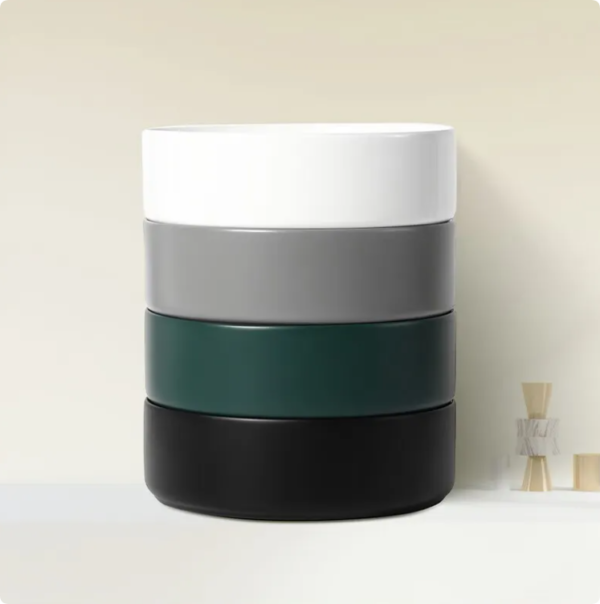 factory wholesale high quality matte color bathroom table top above counter round art sink ceramic wash basin for hotel