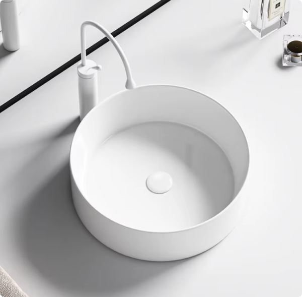 Factory Wholesale High Quality Matte Color Bathroom Table Top Above Counter Round Art Sink Ceramic Wash Basin for Hotel