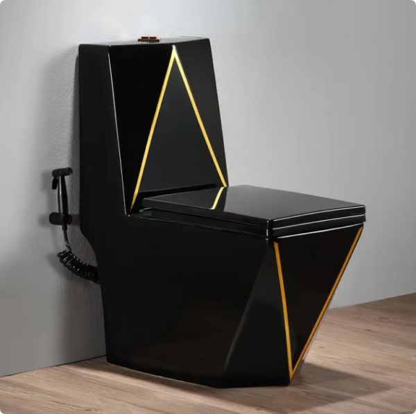 Luxury-Diamond-Shape-Bathroom-Ceramic-Colors-One-Piece-Toilet-black