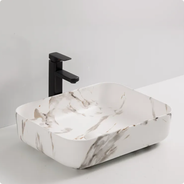 lavamanos rectangular design white ceramic counter bathroom sink wc wash basin for hotel villa
