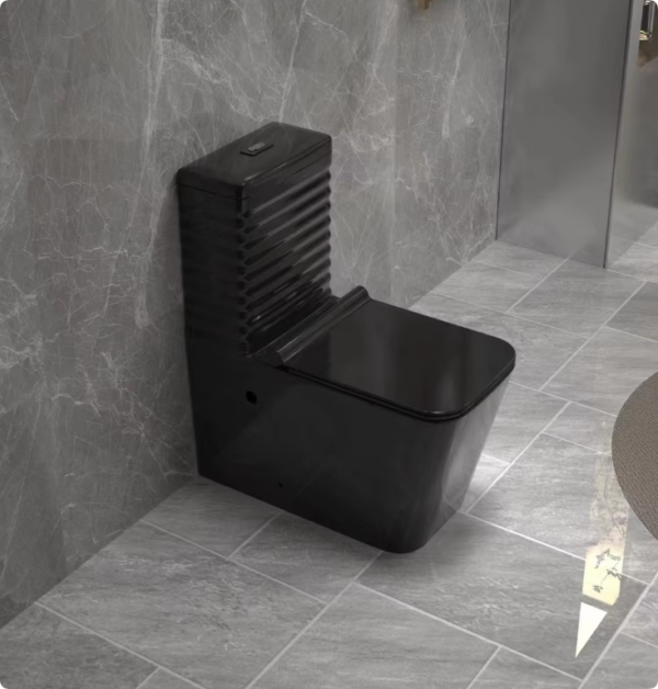 luxury modern one piece marble toilet new wave pattern gold silver line color glazed black ceramic sanitary ware toilet