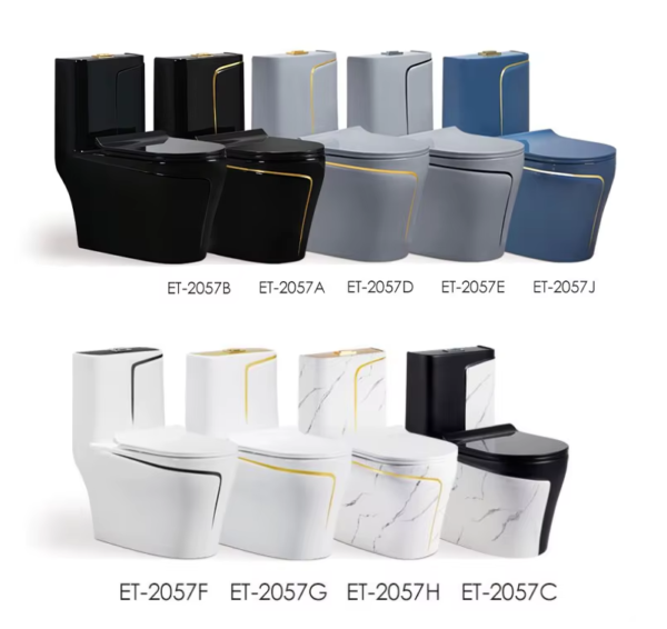 luxury sanitarios inodoros wc gold line design water closet bathroom ceramic one piece grey color flush washdown toilets
