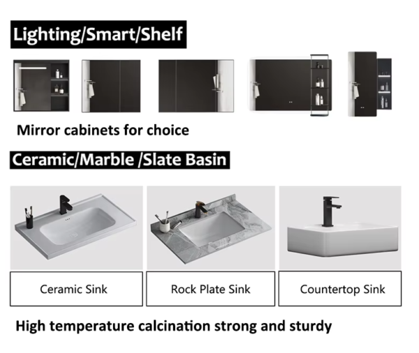 modern classic aluminum bathroom cabinet simple gray waterproof vanity set factory wholesale custom design style oem