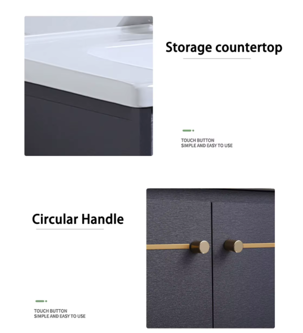 modern classic aluminum bathroom cabinet simple gray waterproof vanity set factory wholesale custom design style oem