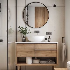 Modern Plywood Vanity American Style Bathroom Vanity for Hotels for Bathrooms modern