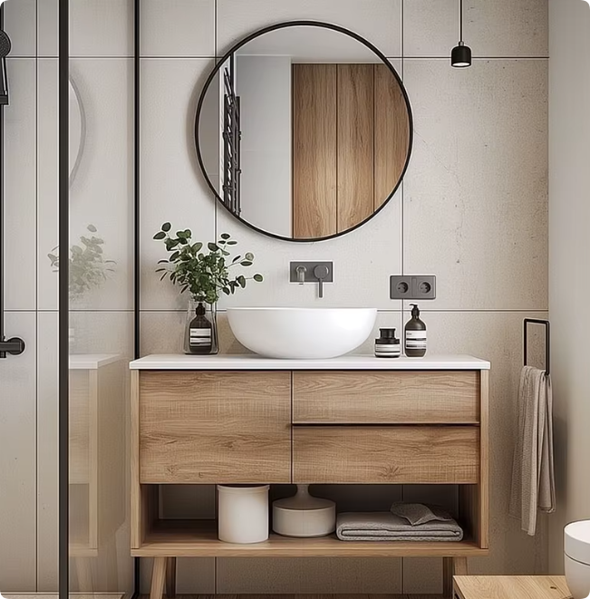 Modern Plywood Vanity American Style Bathroom Vanity for Hotels for Bathrooms modern