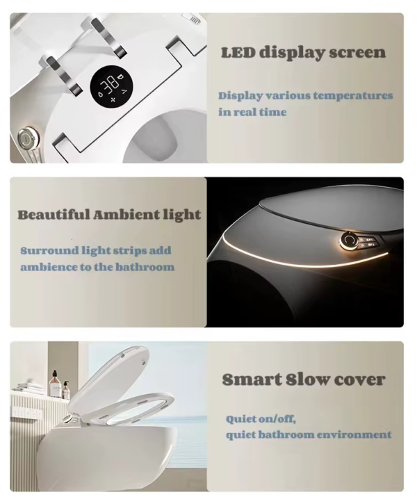 high end automatic flush sanitary ware automatic bathroom water closet wc intelligent smart toilet for home