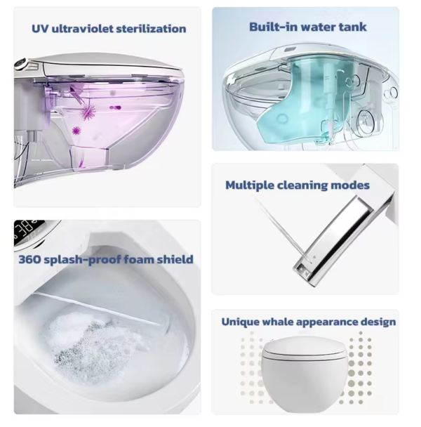 high end automatic flush sanitary ware automatic bathroom water closet wc intelligent smart toilet for home